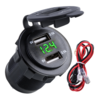 4.2A voiture étanche 2 ports double prise de chargeur USB prise de courant avec voltmètre LED lumière pour 12-24V voitur