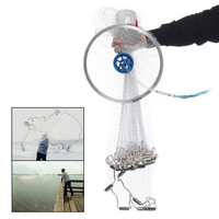 4.2M 14FT Hand Easy Throw Filet de pêche manuel Spin Bait Casting Nylon Ligne Sinker