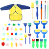 42pcs bricolage enfant peinture kit doutils rouleau moule éponge dessin éducatif jouets cadeau