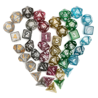 42pcs jeu de dés polyédriques D20 D12 D10 D8 D6 D4 jeux avec sac pochette