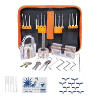 42PCS Orange Picks and Padlocks Set Equipped with an Automatic Unlocking Gun,  Aircraft Clips,  Transparent Padlocks and R