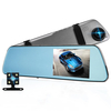 4.3 "double lentille 1080P voiture DVR dash cam enregistreur vidéo rétroviseur caméra