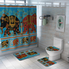 4/3/1 pcs Éléphant Impression Rideau De Douche Ensemble Toilette Couverture Salle De Bains Tapis Ensemble Tapis De Sol T