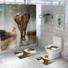 4/3/1 PCS Éléphant Salle De Bains Tapis De Sol De Toilette Imperméable Rideau De Douche Antidérapant Flanelle Coloré Tap