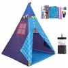4.3ft tente de jeu pour enfants avec lampe de Camping semblant Playhouse intérieur extérieur tente de jeu tipi indien en