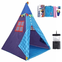 4.3ft tente de jeu pour enfants avec lampe de Camping semblant Playhouse intérieur extérieur tente de jeu tipi indien en