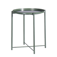 44 * 52cm Table basse côté extrémité ronde plateau en acier meubles de bureau latéraux en métal pour fournitures de rang