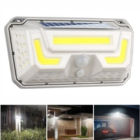 44COB + 50LED Lampes Solaires IP67 Applique Murale 3 Modes Sécurité 270° Grand Angle Éclairage Veilleuse Détecteur de Mo