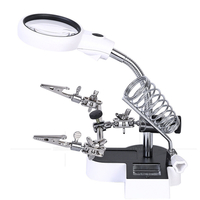 4.5-11X LED lampe de bureau loupe loupe avec pince de support de lumière pour réparation lire USB