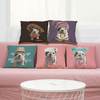 45 x 45 cm Bouledogue Français Imprimé Taie Doreiller En Coton Lin Canapé Maison Décoration Coussin Taie Dorei
