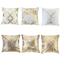 45 x 45 cm coussin feuilles dor motif géométrique taie doreiller carré taies doreiller décoratives pour d