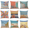 45 x 45cm été plage et peinture à lhuile coton taie doreiller en lin bureau à domicile coussin de voiture taie