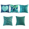 45x45 cm bleu sarcelle housse de coussin Polyester peau de pêche géométrique taie doreiller oreillers décoratifs vi