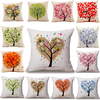 45x45cm Arbre décoratif et Homing saison vie coton lin lumineux coloré taie doreiller