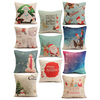 45X45cm noël mode taie doreiller en lin coton père noël bonhommes de neige cadeau décor à la maison