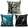 45X45CM Oiseau Vintage Linen Coton Housse De Coussin Décor Taie Doreiller