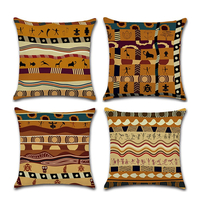 45x45CM Style National Africain Impression Géométrique Housse de Coussin Linge Taie doreiller Décor À La Maison Tai