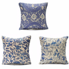 45x45cm Vintage Oriental Retro Bleu Floral Linge Taie doreiller Housse de Coussin Décor À La Maison