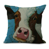 45x45cm Vintage tête de vache imprimé coton et lin canapé Soft coussin lit décoration taie doreiller