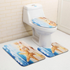 45x75 cm 3 pcs Tapis De Salle De Bains Ensemble Plage Étoile De Mer Coquille De Mer Motif De Bain Anti Slip Toilette Cou