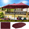 4.6M Jardin Patio Parasol Auvent Double Face Couverture Manivelle Parasol