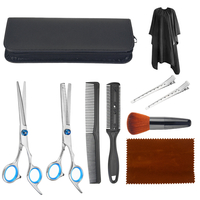 4/7/8/9/10 pièces ciseaux de coiffure professionnels ensemble coupe de cheveux ciseaux amincissants peigne épingles à ch