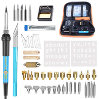 48 pièces 60 W 110 V / 220 V Kit doutils de fer à souder à température réglable outil de pyrographie de sculpture