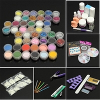 48 Pro Kit de pointes de pinceaux en gel pour nail art en poudre acrylique scintillante