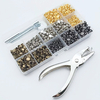 480 PCS Craft Leather Double Cap Rivets Kit Outils de fixation de goujons métalliques tubulaires