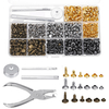480pcs Double Cap Rivet Tool Kit Clous en métal Chapeau Sac en cuir Vêtements Craft