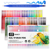 48/100 couleurs marqueur à double tête stylo pinceau art aquarelle stylos double pointe