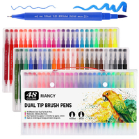 48/100 couleurs marqueur à double tête stylo pinceau art aquarelle stylos double pointe