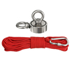 48/60/67 / 75mm 80-400KG Néodyme Récupération Aimant Double Anneau Crochet Chasse Aimant Pêche Pêche avec 10M Corde