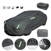 490 cm XL 2 couches berline housse de voiture complète étanche à la poussière,  à la pluie et au coton avec 6 bandes réfl