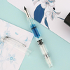 494 Piston Résine Stylo Résine Entièrement Transparent Effacer Qualité EF 0.38mm F 0.5mm Stylo Cadeau Encre Nib pour Bus