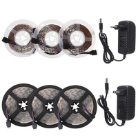 49FT 15M 3528 RGB LED Bande lumineuse 24 touches Télécommande Lampe flexible non étanche / étanche + Adaptateur secteur