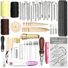 49pcs cuir artisanat poinçon de sculpture outil couture coudre travail couture selle bricolage kits
