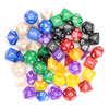49pcs Multi-face Polyédrique Numérique Acrylique Dice Set 7 Couleurs w / Carry Bag