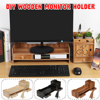 49X20X13.5cm multifonctionnel en bois moniteur Riser Stand support de bureau tiroir de stockage de fichiers pour iMac