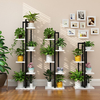 4 couches de fleurs en métal en bois supports de plantes en pot présentoirs de jardin décoration de la maison