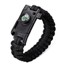 4 en 1 EDC Survival Bracelet Outdoor Emergency 7 Core Paracord Whistle Compass Kit