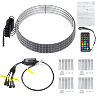 4IN1 15, 5 `` voiture RVB LED anneau de roue jante bande allume bluetooth APP double contrôle