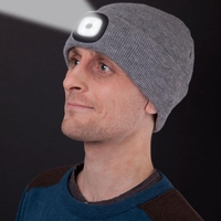 4 LED 3 modes bonnet lumineux lumineux hiver chaud cyclisme chasse bonnet tricoté