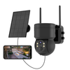 4MP WiFi Solar Camera HD Wireless Surveillance IP Cam with Solar Panel 4X Zoom Human Detection 7800mAh Recharge Battery