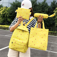 4pc / ensembles sac à dos scolaire femmes toile voyage cartables sacs décole pour adolescentes
