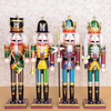 4PCS / Set 30cm Casse-Noisette En Bois Soldat Vintage Artisanat Décoration Noël Cadeaux