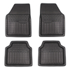 4Pcs / Set Tapis de sol pour voiture Barre verticale carrée en cuir artificiel universel
