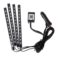 4PCS 12 LED Strip Light RGB Voice / APP Control Fairy Lights Lampe Party étanche