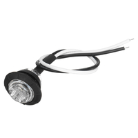 4pcs 12V / 24V blanc mini rond LED marqueur de côté bouton lumières remorque de camion
