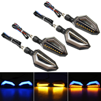 4Pcs 12V moto bleu LED clignotants sallume pour Kawasaki/Yamaha / BMW / Honda / KTM